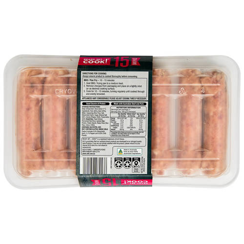 Front shot 2, Pork & Beef Chevaps 400g
