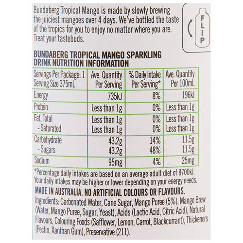 Nutrients 1, Tropical Mango 4 Pack 375ml