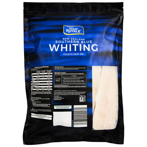 Front shot 2, Southern Blue Whiting Skin On Fillets 1kg