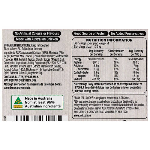 Nutrients 1, Lemon & Herb Marinated Chicken Thigh Steaks 500g
