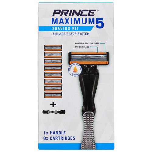 Front shot 2, Maximum Men's 5 Blade Razor Shaving Kit