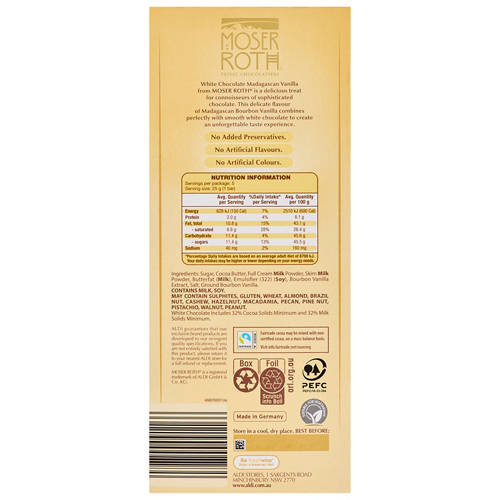 Front shot 2, Madagascan Vanilla Chocolate 5 Pack 125g