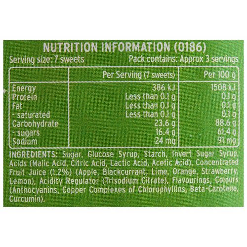 Nutrients 1, Rowntrees Fruit Pastilles 143g