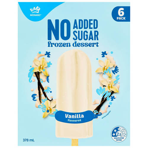Front shot 2, No Added Sugar Frozen Dessert Vanilla 6pk 378ml