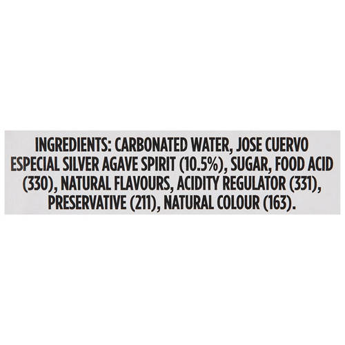 Ingredients 1, Sparkling Margarita 4 Pack 330ml