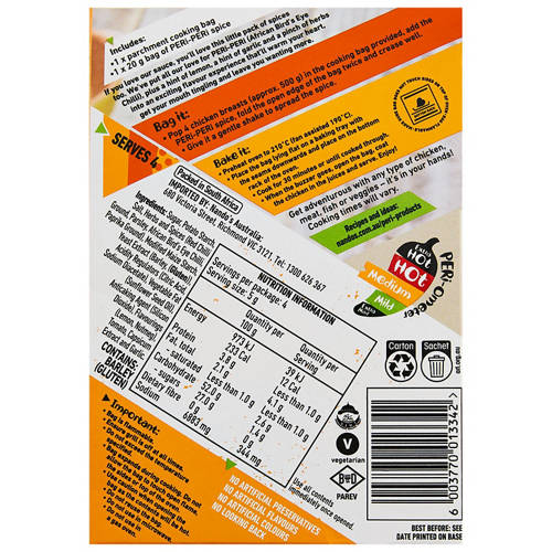 Front shot 2, Peri-Peri Bag & Bake 20g