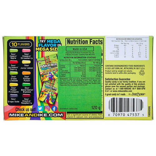 Front shot 3, Mike and Ike Assorted Sour 120g