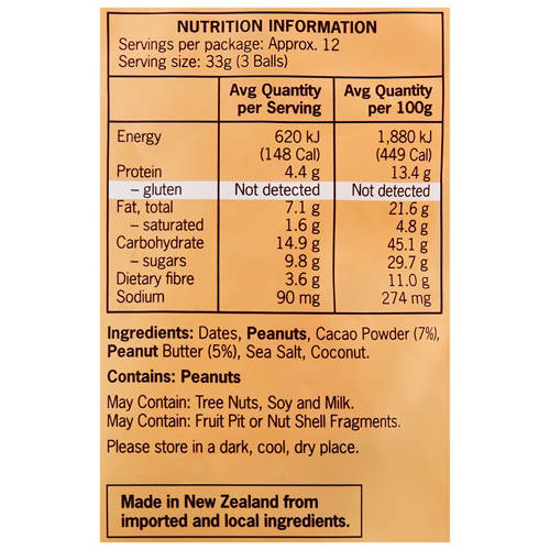 Nutrients 1, Snackaballs 35 Pack 396g - Peanut Butter Cacao