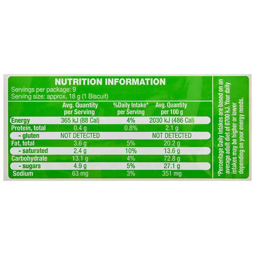 Nutrients 1, Gluten Free Chocolate Chip Biscuits 160g