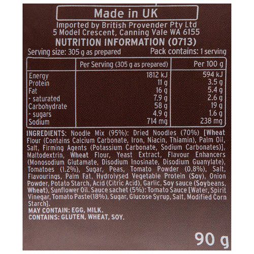 Nutrients 1, Beef & Tomato Flavoured Pot Noodle 90g