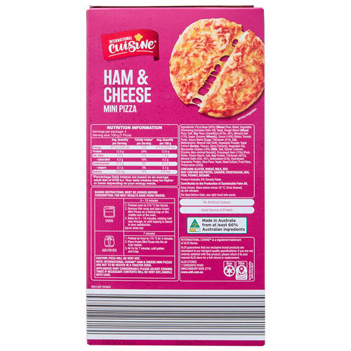 Front shot 3, Ham & Cheese Mini Pizza 4 Pack 400g