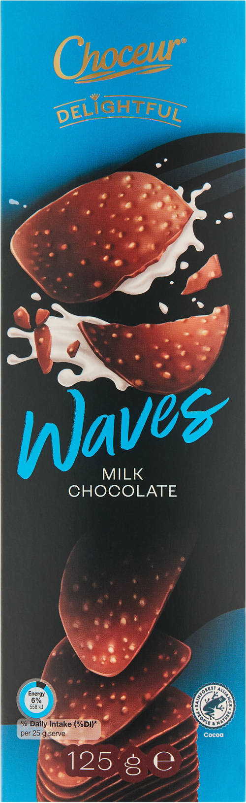 Front shot 2, Milk Chocolate Waves 125g