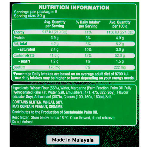 Nutrients 1, Roti Bread 8 Pack 640g