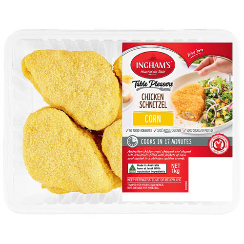 Chicken & Corn Schnitzel 8 Pack 1kg