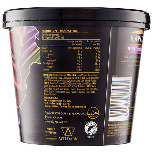 Front shot 4, Triple Chocolate Ice Cream 1L