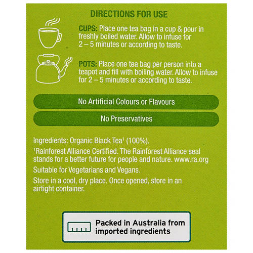 Nutrients 1, Organic Black Tea Bags 50 Pack 100g