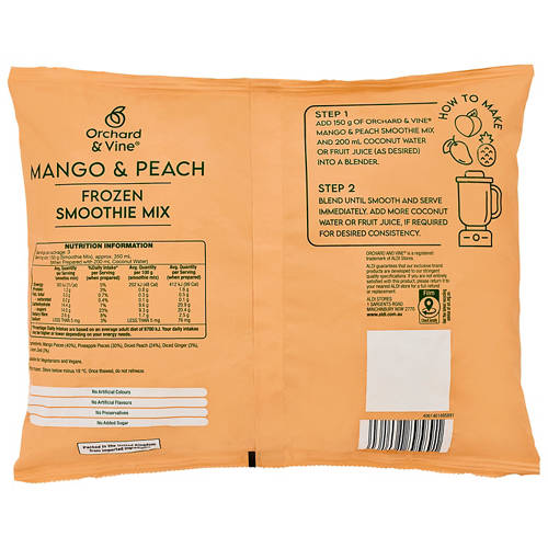 Front shot 2, Mango & Peach Frozen Smoothie Mix 450g