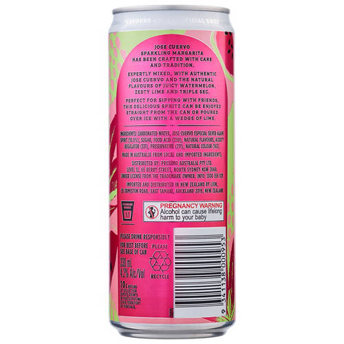 Front shot 4, Watermelon Tequila Cans 4x330ml