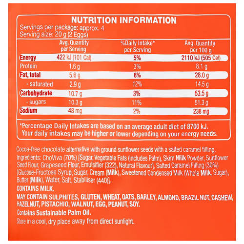 Nutrients 1, Salted Caramel Choviva Mini Eggs 90g