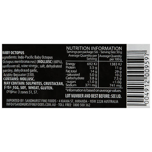 Nutrients 1, Baby Octopus 280g