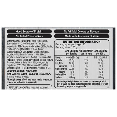 Nutrients 1, RSPCA Approved Chicken Schnitzel Bulk Pack 1.2kg