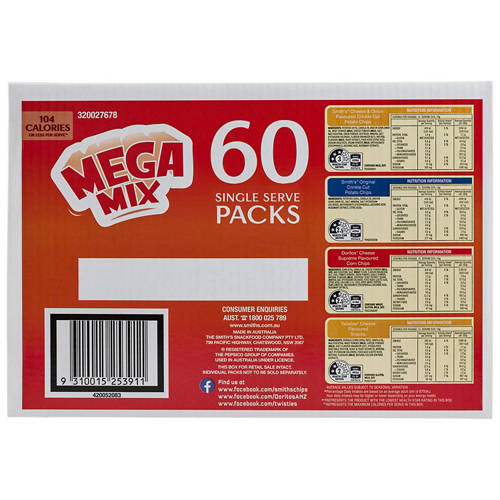 Front shot 3, Mega Mix Chips 60 Pack 1.14kg
