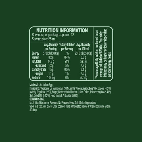 Nutrients 1, Caper & Dill Mayonnaise 300ml