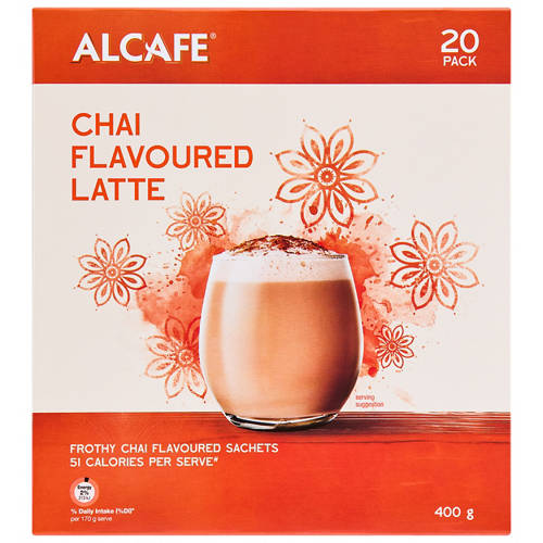 Front shot 2, Chai Flavoured Latte Sachets 20 Pack 400g