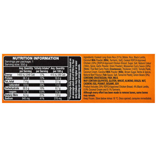 Nutrients 1, Chicken Massaman 350g