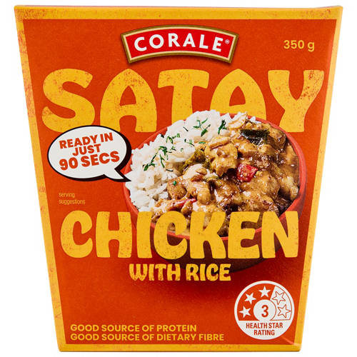 Front shot 2, Satay Chicken with Rice Meal Kit 350g