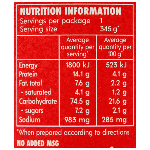 Nutrients 1, The Big Cheese XL Mac & Cheese Bowl 105g