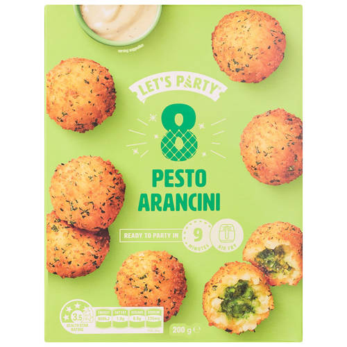 Front shot 2, Pesto Arancini 8 Pack 200g