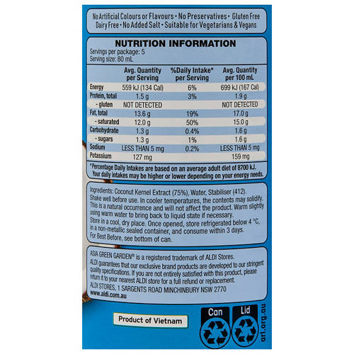 Nutrients 1, Coconut Milk Regular 400ml