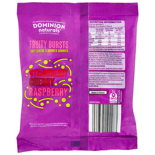 Front shot 2, Fruity Bursts Soft Centre Flavoured Gummies 130g