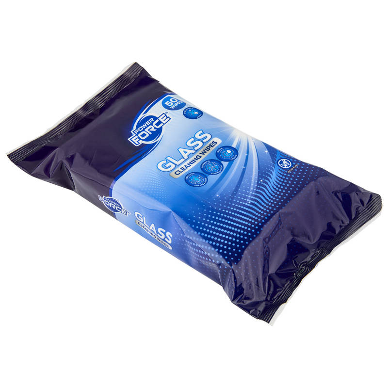 POWER FORCE Glass Cleaning Household Wipes 50 Pack