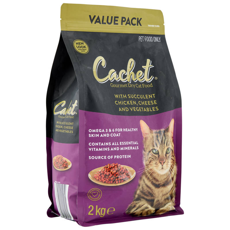 CACHET Gourmet Dry Cat Food 2kg - Succulent Chicken and Vegetable flavour