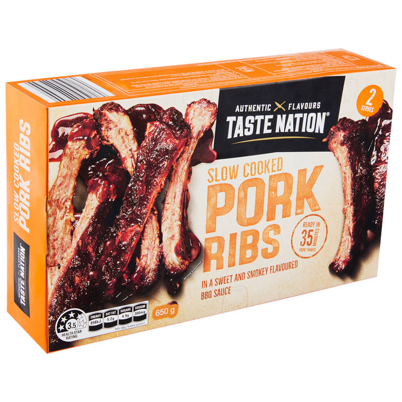 TASTE NATION BBQ Pork Ribs 650g