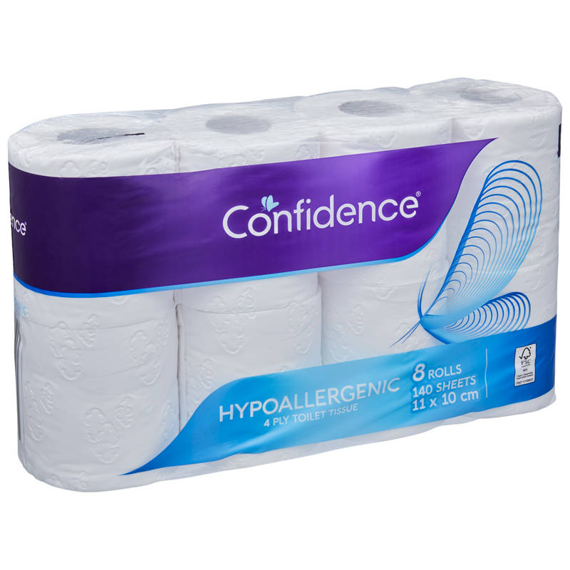 CONFIDENCE Toilet Tissue Hypoallergenic 8 Pack
