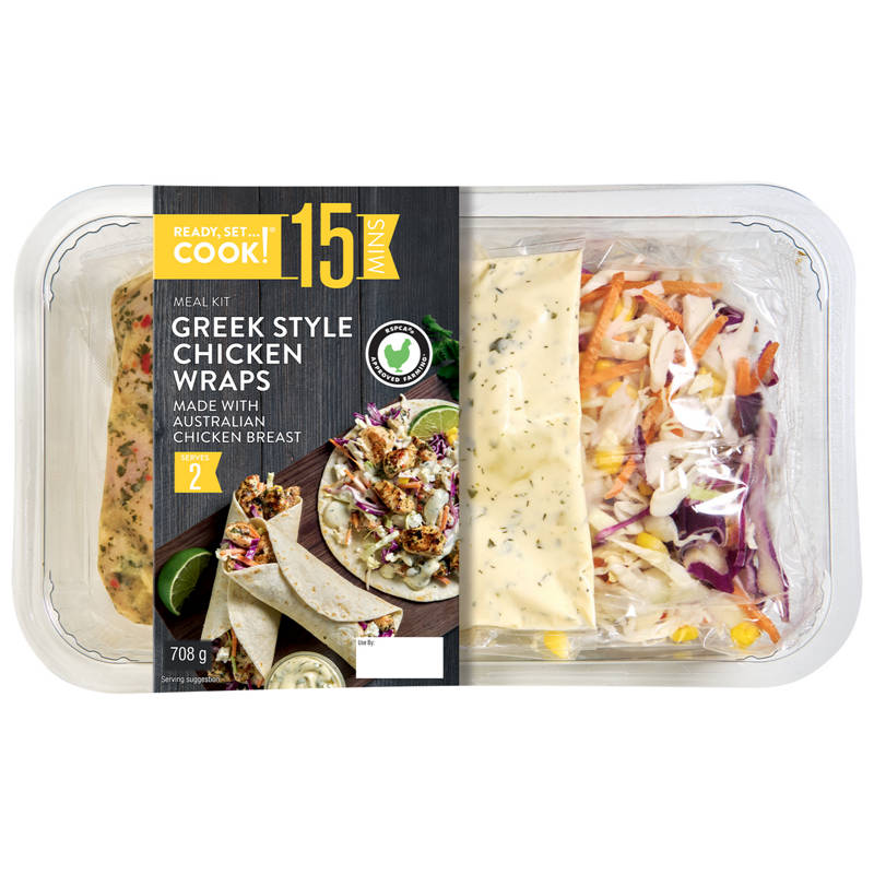 Greek Style Chicken Tortilla Wrap Meal Kit 708g