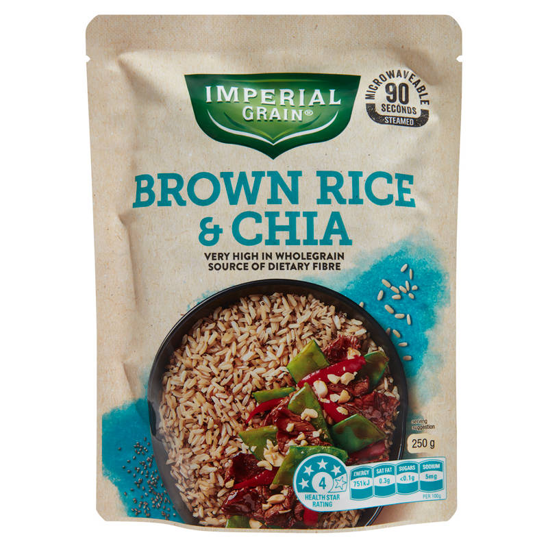 IMPERIAL GRAIN Microwave Rice Brown Rice & Chia 250g