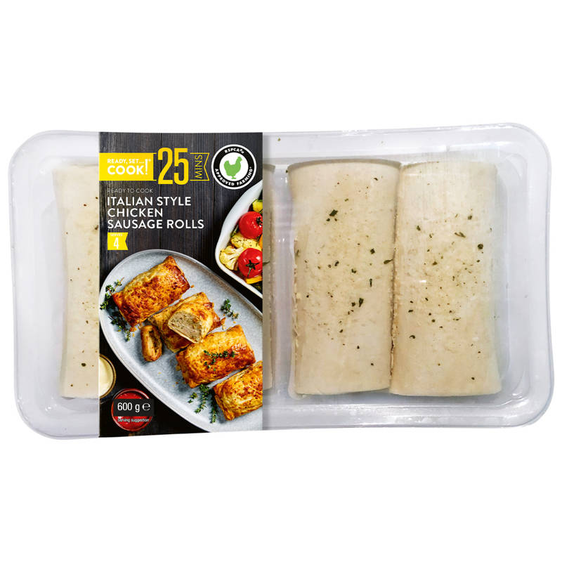 Italian Style Chicken Sausage Rolls 600g 4pk