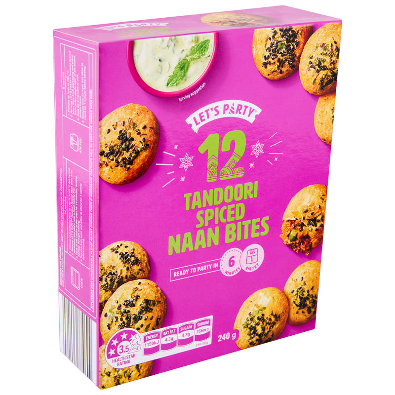Tandoori Spiced Naan Bites 12 pack 240g