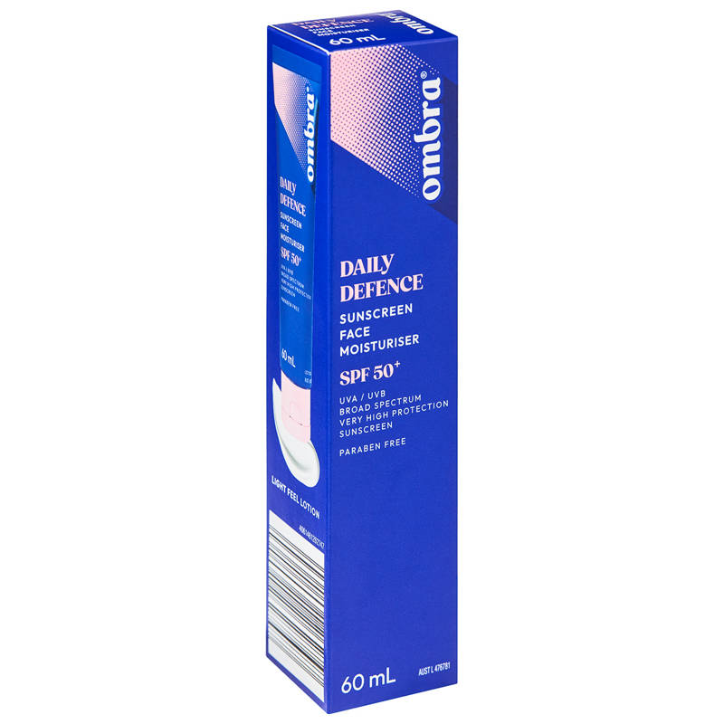 Daily Defence Face Moisturiser Sunscreen SPF50+ 60ml