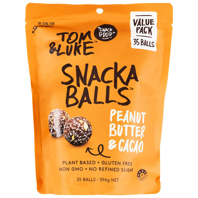 TOM & LUKE Snackaballs 35 Pack 396g - Peanut Butter Cacao