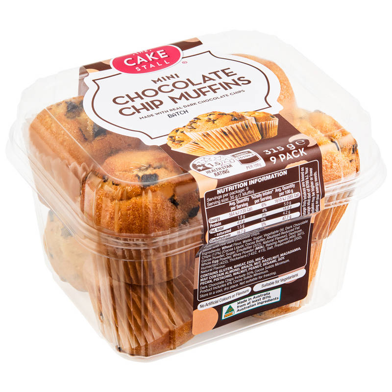 THE CAKE STALL Mini Chocolate Chip Muffins 9 Pack 315g