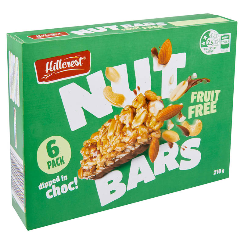 Fruit Free Nut Bars 6 Pack 210g