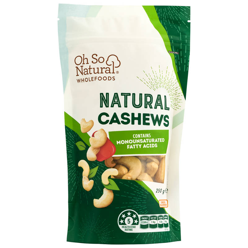 OH SO NATURAL WHOLEFOODS Natural Cashews 250g