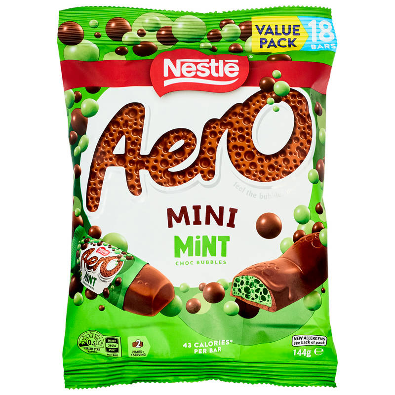 Aero Chocolate Mini Mint 18 Pack 144g
