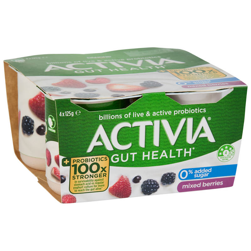 ACTIVIA Mixed Berries Yoghurt 4 Pack 125g
