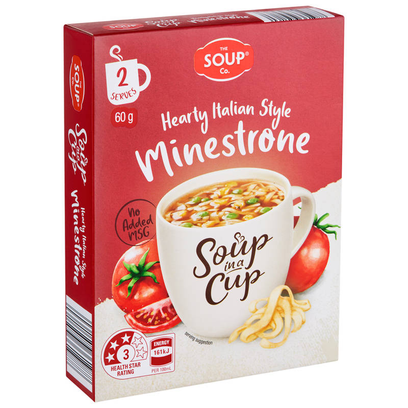 Soup in a Cup Hearty Italian Style Minestrone 2 Pack 60g